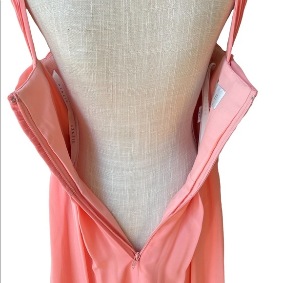 Azazie Amani Bridesmaid Dress in Watermenlon Color Size: 4 - Picture 9 of 12